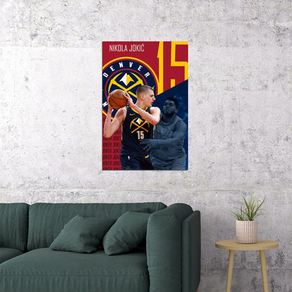 Nikola Jokic Denver Basketball Star Poster Wall Art Print Home Wall Decor