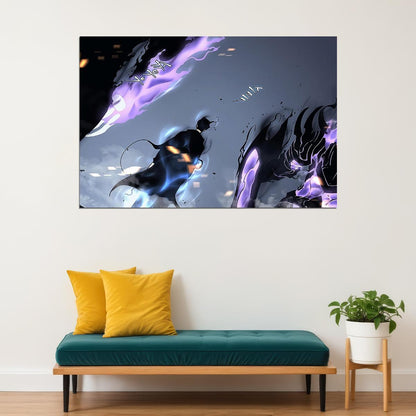 Solo Leveling War Monster Fight Video Game Poster Wall Art Print Home Wall Decor