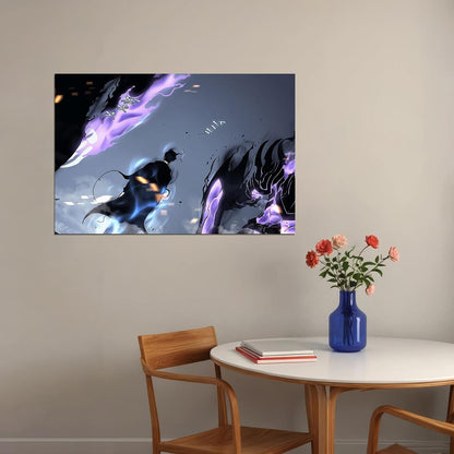 Solo Leveling War Monster Fight Video Game Poster Wall Art Print Home Wall Decor