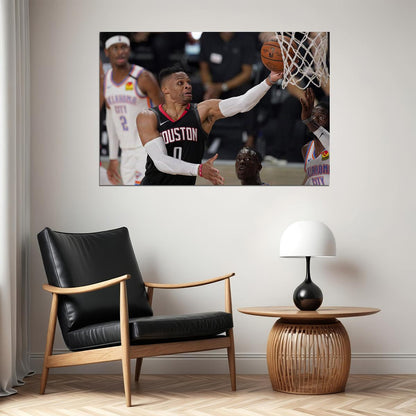 Russell Westbrook Houston Basketball Poster Wall Art Print Home Wall Decor