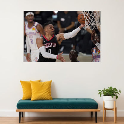 Russell Westbrook Houston Basketball Poster Wall Art Print Home Wall Decor