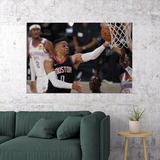 Russell Westbrook Houston Basketball Poster Wall Art Print Home Wall Decor