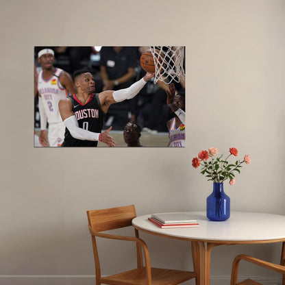 Russell Westbrook Houston Basketball Poster Wall Art Print Home Wall Decor