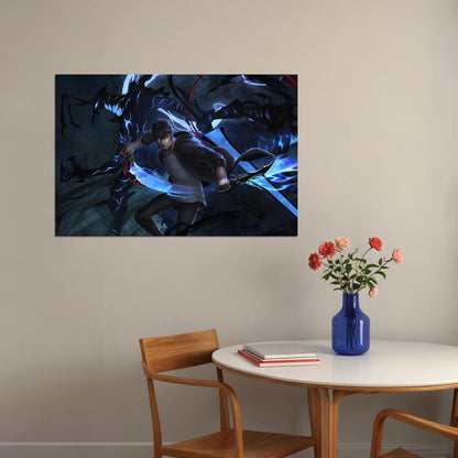 Solo Leveling War Monster Fight Video Game Poster Wall Art Print Home Wall Decor