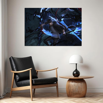 Solo Leveling War Monster Fight Video Game Poster Wall Art Print Home Wall Decor
