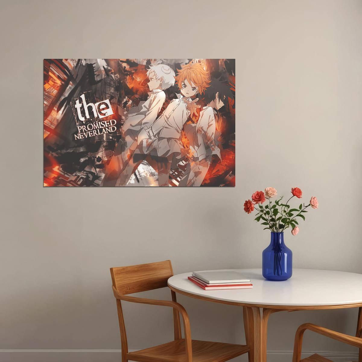 The Promised Neverland Emma Norman Ray Anime Poster Wall Art Print Home Wall Decor