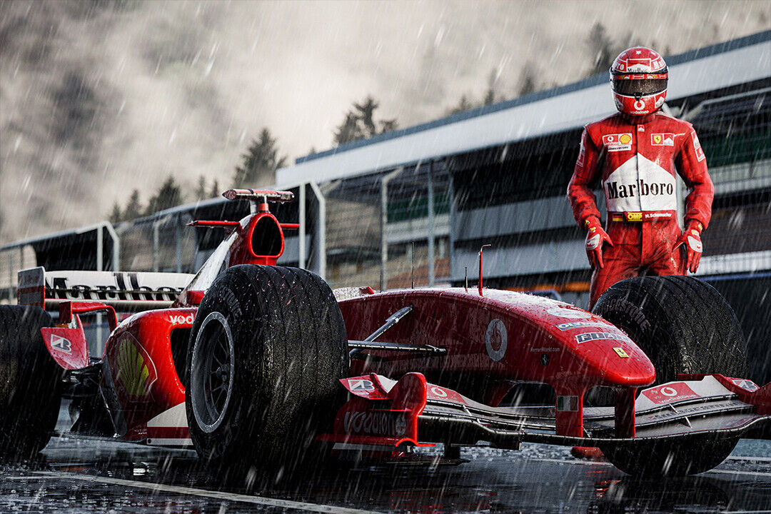 Michael Schumacher Mercedes F1 Racing Driver Poster Wall Art Print Home Wall Decor