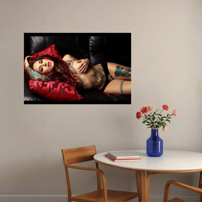 Tattoo Girl Beauty Hot Tattoo Model Poster Wall Art Print Home Wall Decor