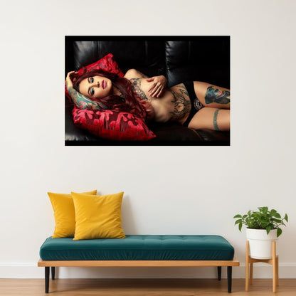 Tattoo Girl Beauty Hot Tattoo Model Poster Wall Art Print Home Wall Decor