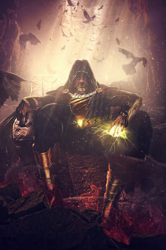 Black Adam Dc Super Hero Dwayne Johnson Movie Poster Wall Art Print Home Wall Decor