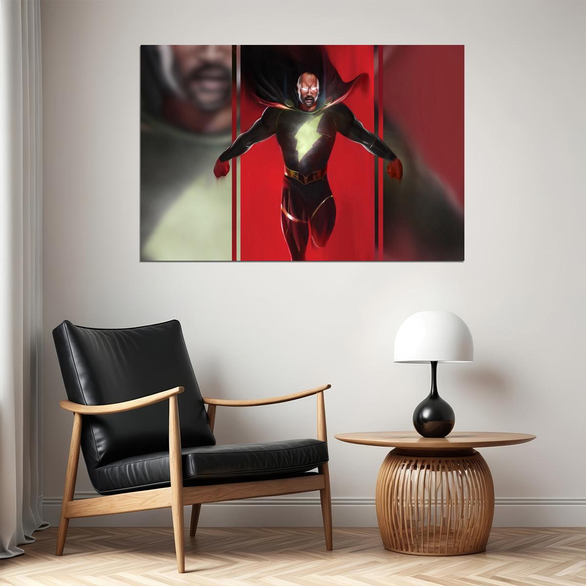 Black Adam Dc Hero Fight Dwayne Johnson Movie Poster Wall Art Print Home Wall Decor