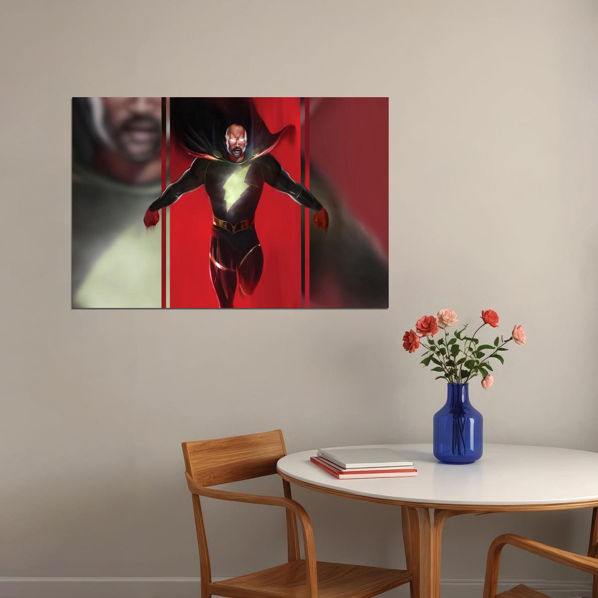 Black Adam Dc Hero Fight Dwayne Johnson Movie Poster Wall Art Print Home Wall Decor