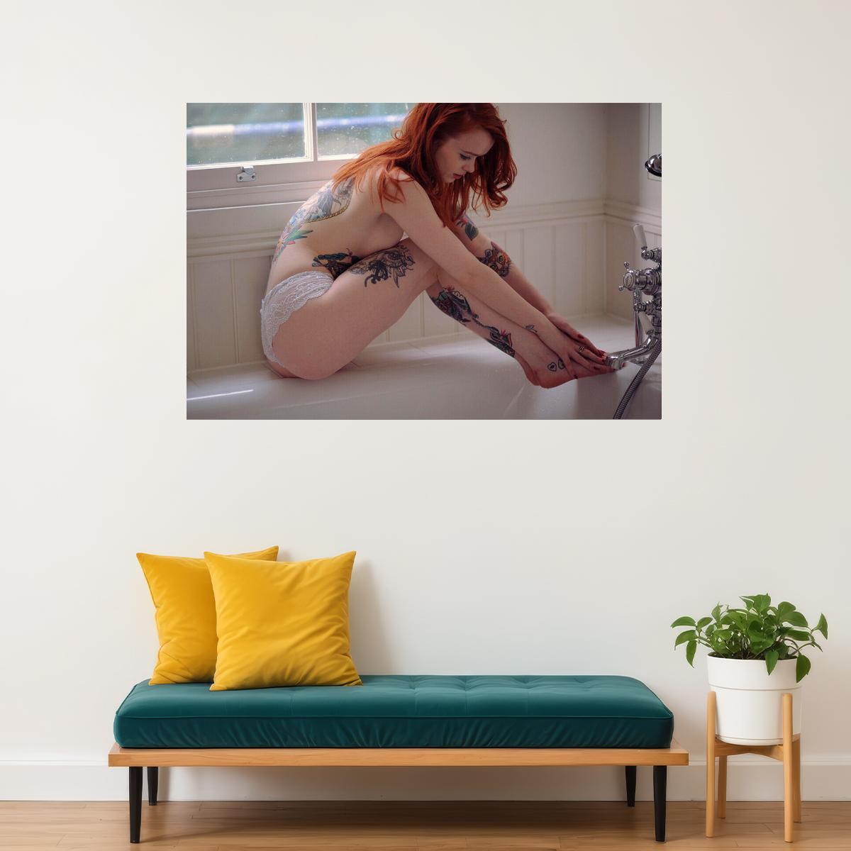 Tattoo Girl Beauty Hot Sexy Model Artist Poster Wall Art Print Home Wall Decor