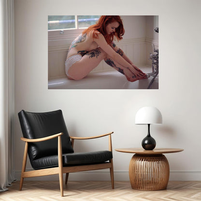 Tattoo Girl Beauty Hot Sexy Model Artist Poster Wall Art Print Home Wall Decor