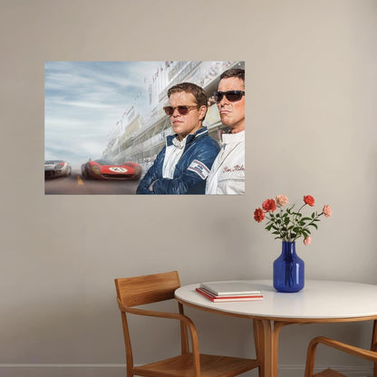 Ford V Ferrari Matt Damon Christian Bale Race Movie Poster Wall Art Print Home Wall Decor