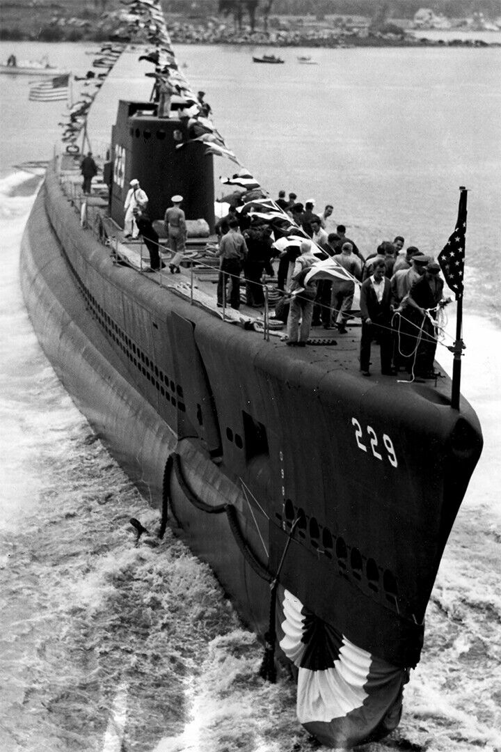 Launching Of Uss Scamp Maritime Security Poster Wall Art Print Home Wall Decor