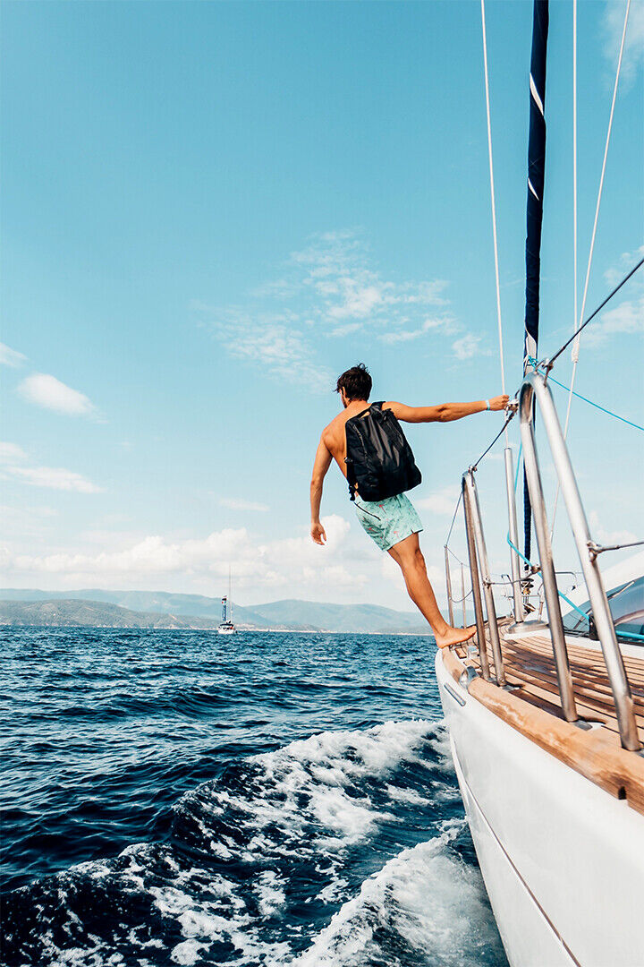 Man Cruising On A Boat Watercraft Poster Wall Art Print Home Wall Decor