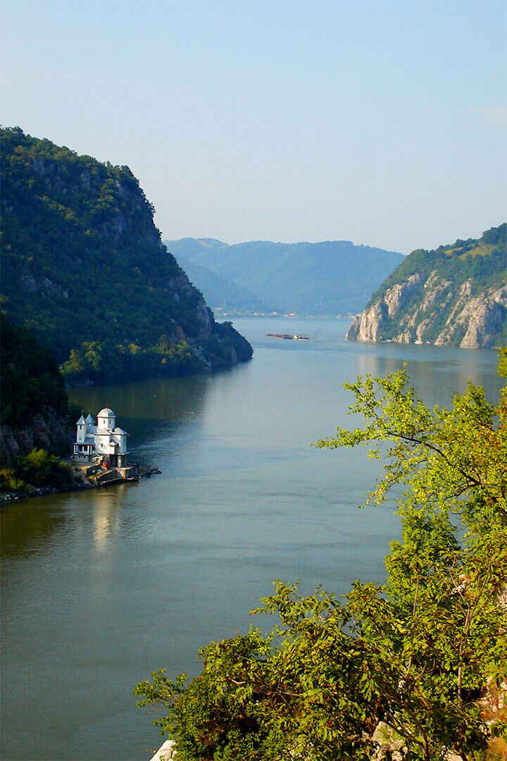Barges In The Iron Gates Gorge Poster Wall Art Print Home Wall Decor