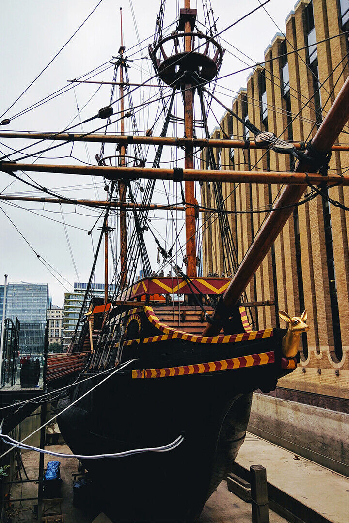 Square-rigger Sailing Ship Golden Hinde Poster Wall Art Print Home Wall Decor