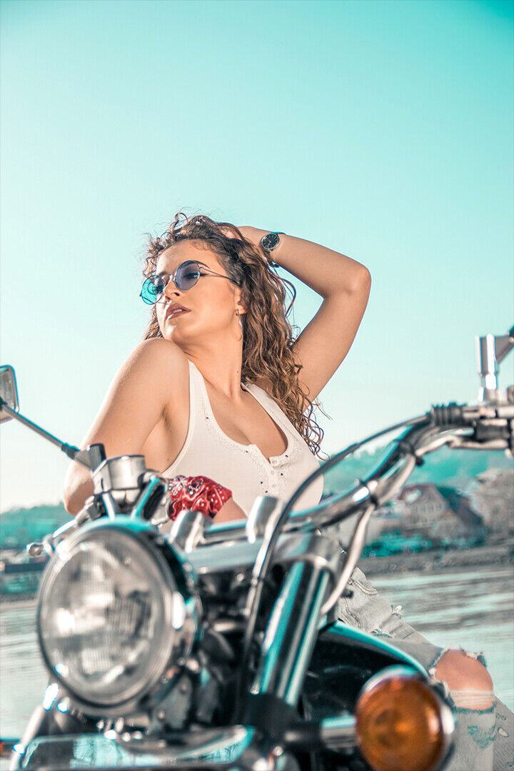 Girls Motorcycle Moto Biker Sexy Girl Model Poster Wall Art Print Home Wall Decor