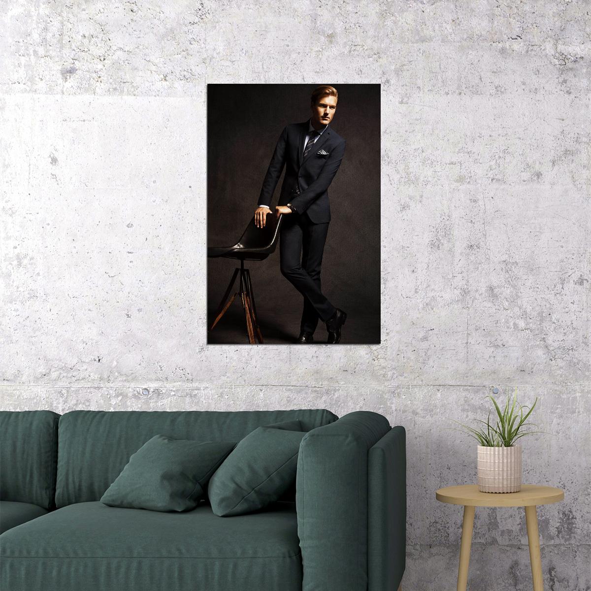 Man Modeling A Suit Fashion Style Photo Poster Wall Art Print Home Wall Decor