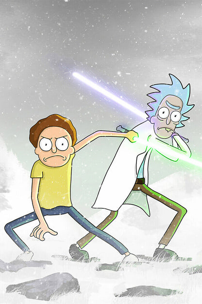 Rick And Morty Movie Animation Action Poster Wall Art Print Home Wall Decor