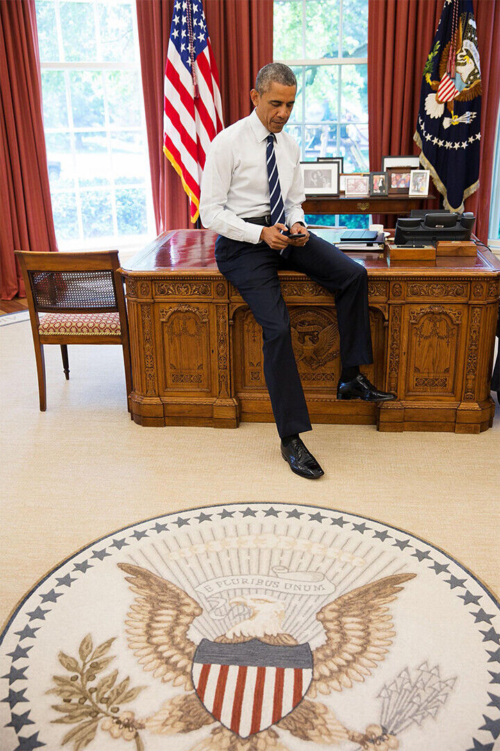 President Sits On Edge Of Desk Poster Wall Art Print Home Wall Decor