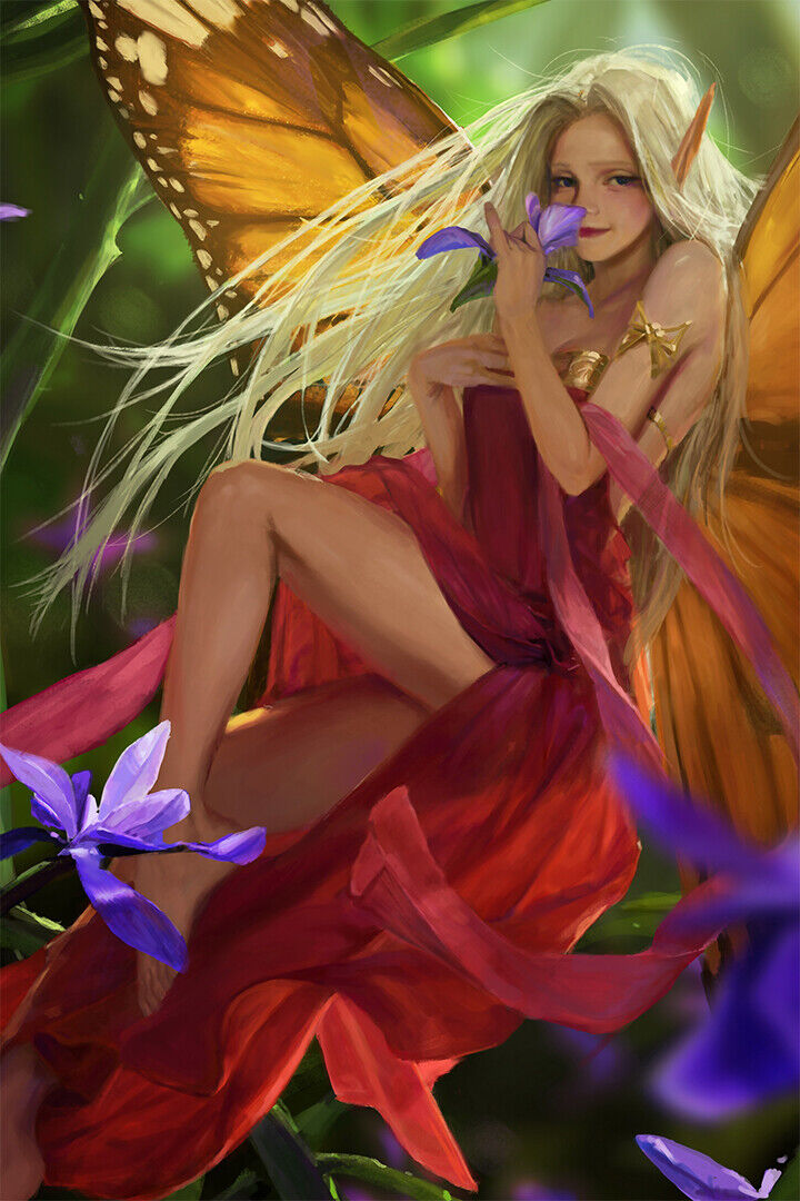Fairies Girl Oil Design Nature Lights Poster Wall Art Print Home Wall Decor