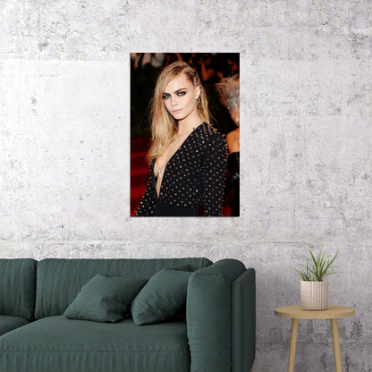 Cara Delevingne British Model Artist Fashion Poster Wall Art Print Home Wall Decor