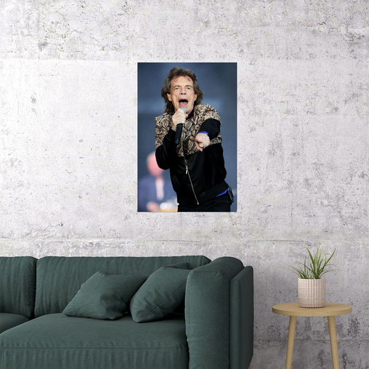 Mick Jagger On Stage Musician Actor Poster Wall Art Print Home Wall Decor