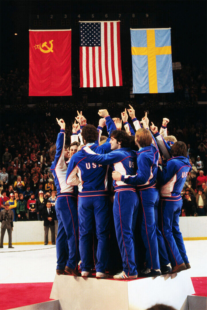 Us Games Winners On Ice Rink Poster Wall Art Print Home Wall Decor