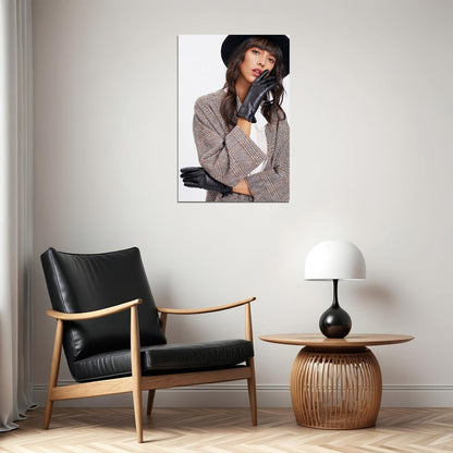 Women Modeling Hat And Gloves Fashion Poster Wall Art Print Home Wall Decor