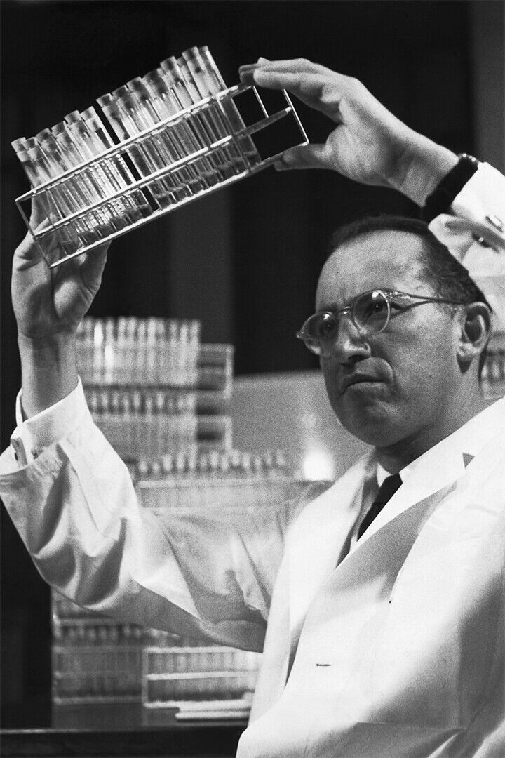 Portrait Of Dr. Jonas Salk Medical Researcher Poster Wall Art Print Home Wall Decor