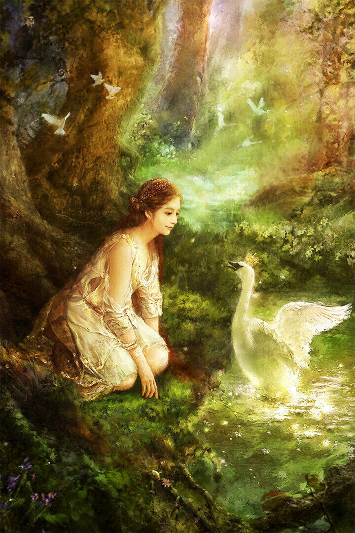 Fairies Girl Landscape Animal Artwork Poster Wall Art Print Home Wall Decor
