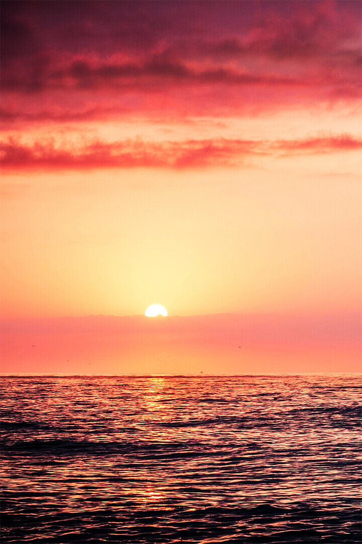 Beautiful Sunset Landscape Sea Sky Poster Wall Art Print Home Wall Decor