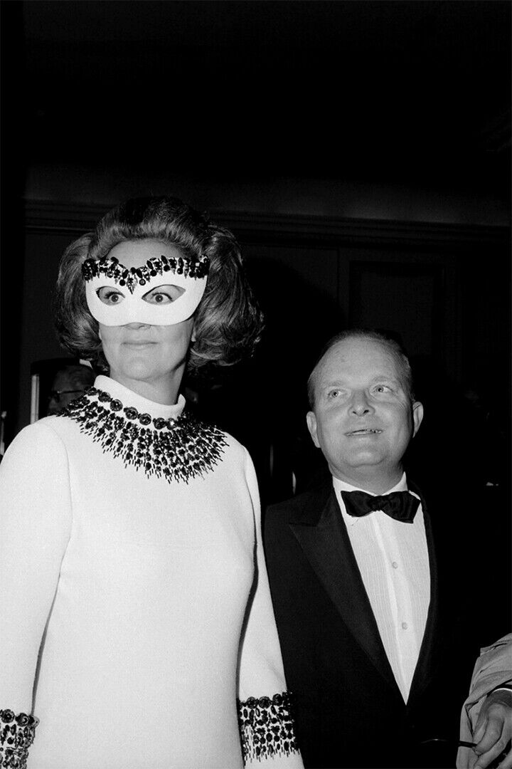 Truman Capote And Katherine Graham At Black And White Poster Wall Art Print Home Wall Decor