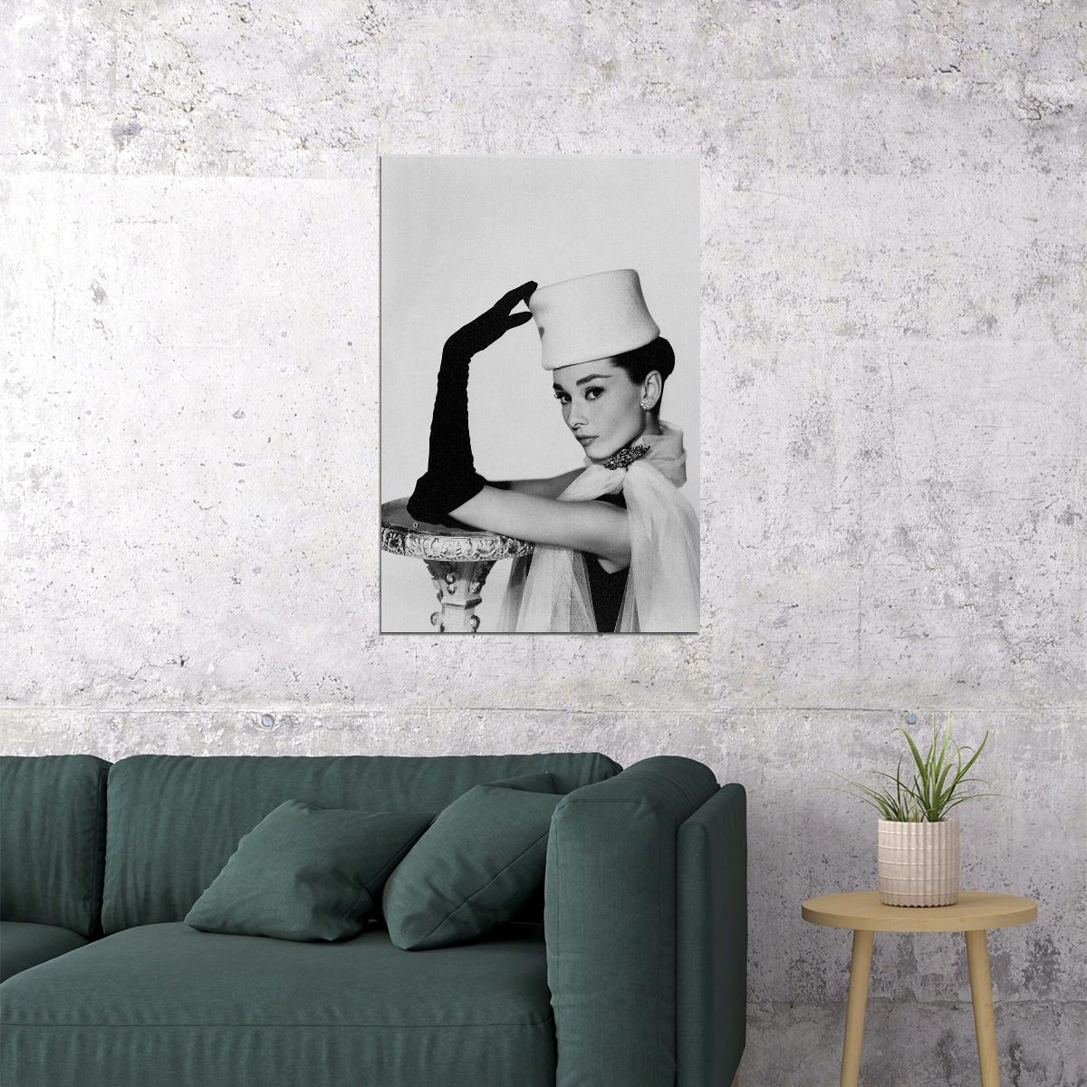 Hepburn Audrey Model Actress Fashion Poster Wall Art Print Home Wall Decor