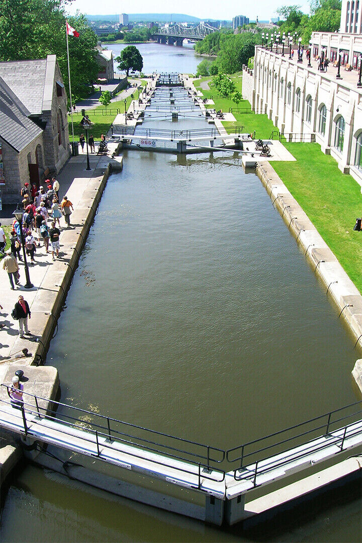 Locks Along The Ybbs River Landcape Poster Wall Art Print Home Wall Decor
