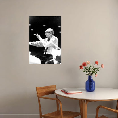Conductor Aaron Copland Pointing Music Teacher Poster Wall Art Print Home Wall Decor