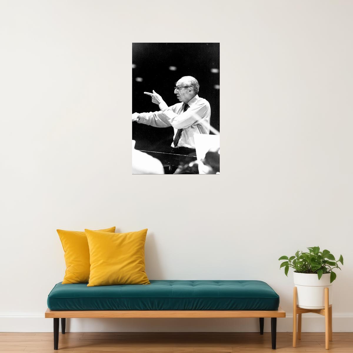 Conductor Aaron Copland Pointing Music Teacher Poster Wall Art Print Home Wall Decor