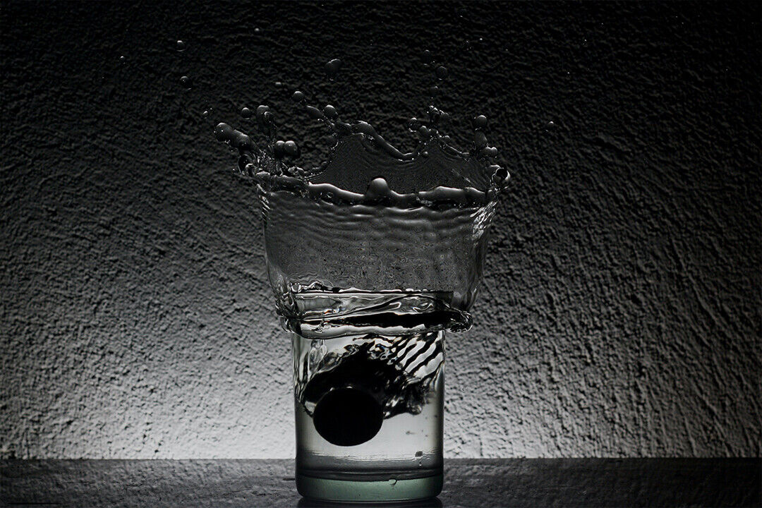 Black And White Photo Of Clear Drinking Glass Poster Wall Art Print Home Wall Decor