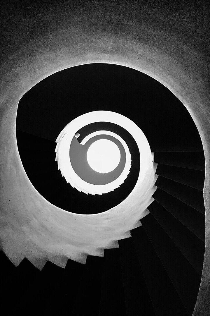 Black And White Stairs Vector Poster Wall Art Print Home Wall Decor