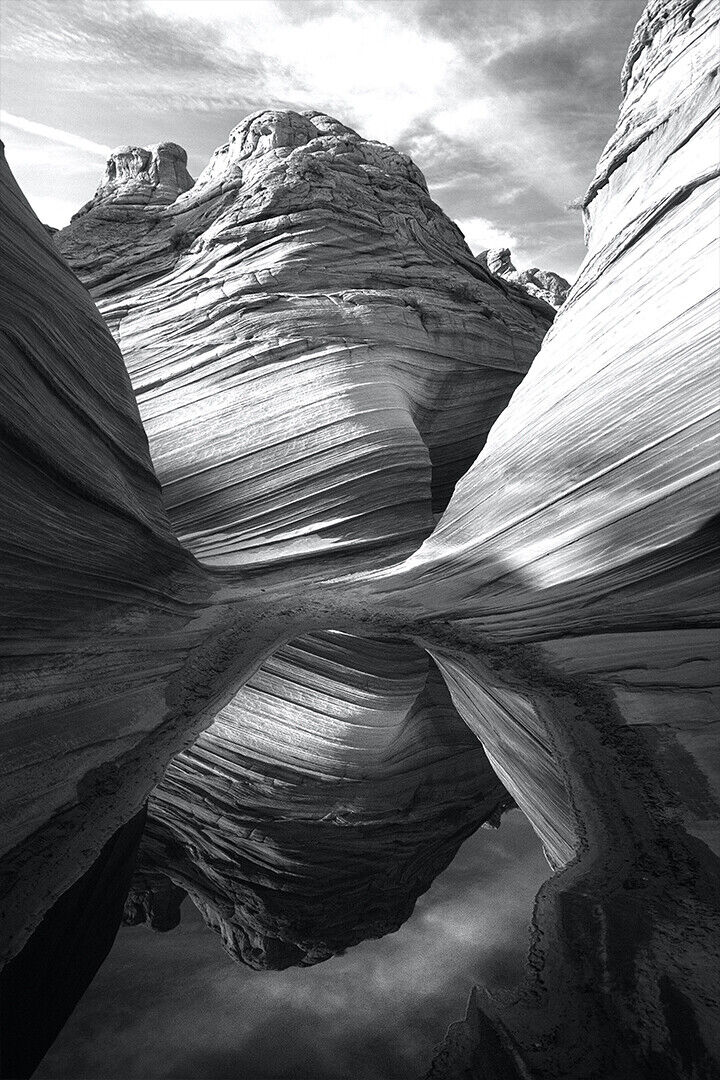 Grayscale Photography Of Mountains Poster Wall Art Print Home Wall Decor