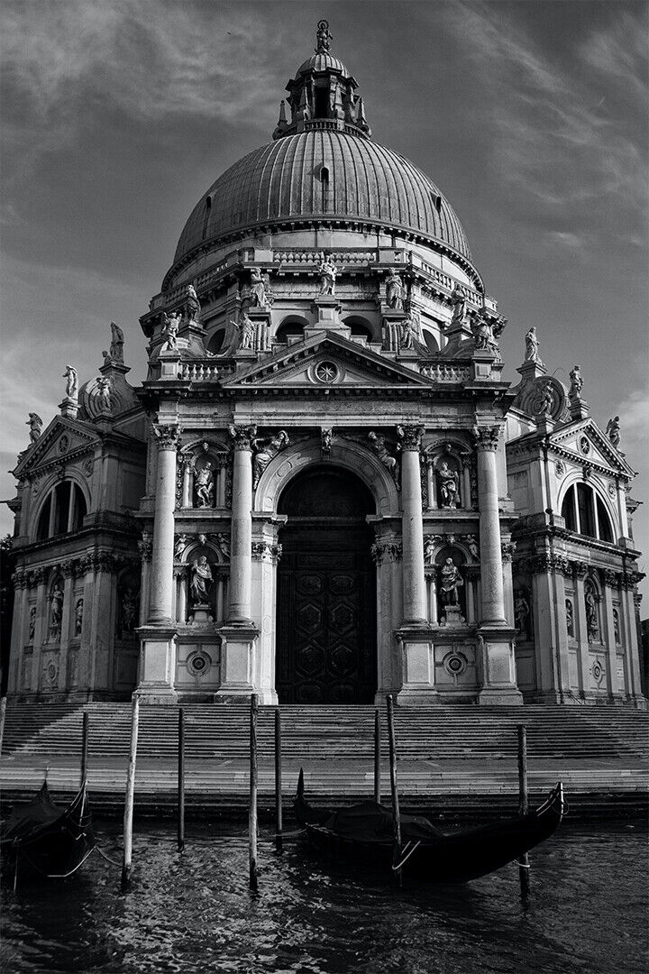Grayscale Photo Of Church Venezia Italy Poster Wall Art Print Home Wall Decor