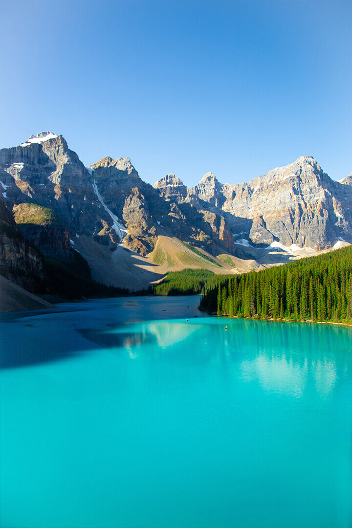 Calm Lake Surrounded By Mountains Poster Wall Art Print Home Wall Decor