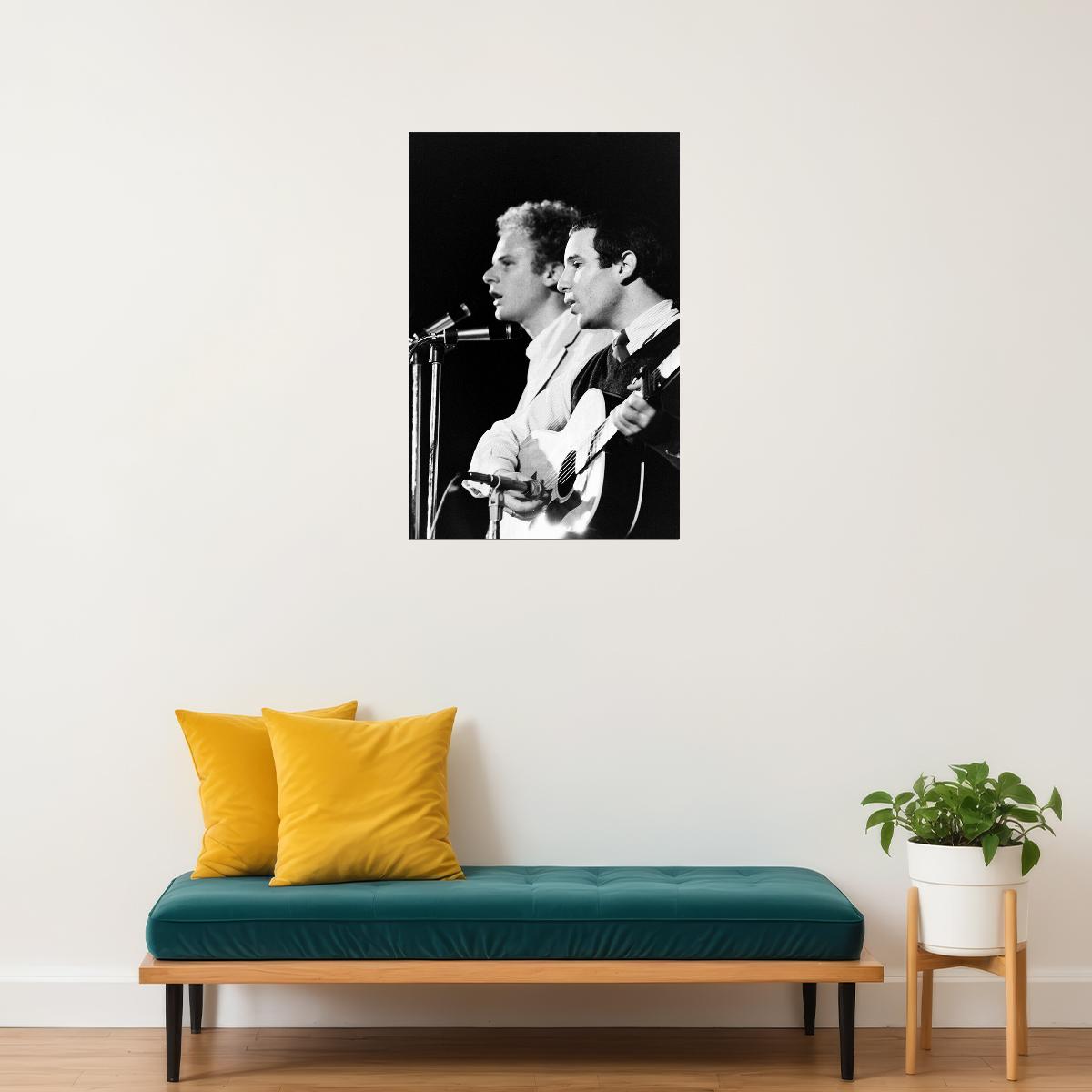 Simon And Garfunkel Holding Grammy Award Musicians Poster Wall Art Print Home Wall Decor