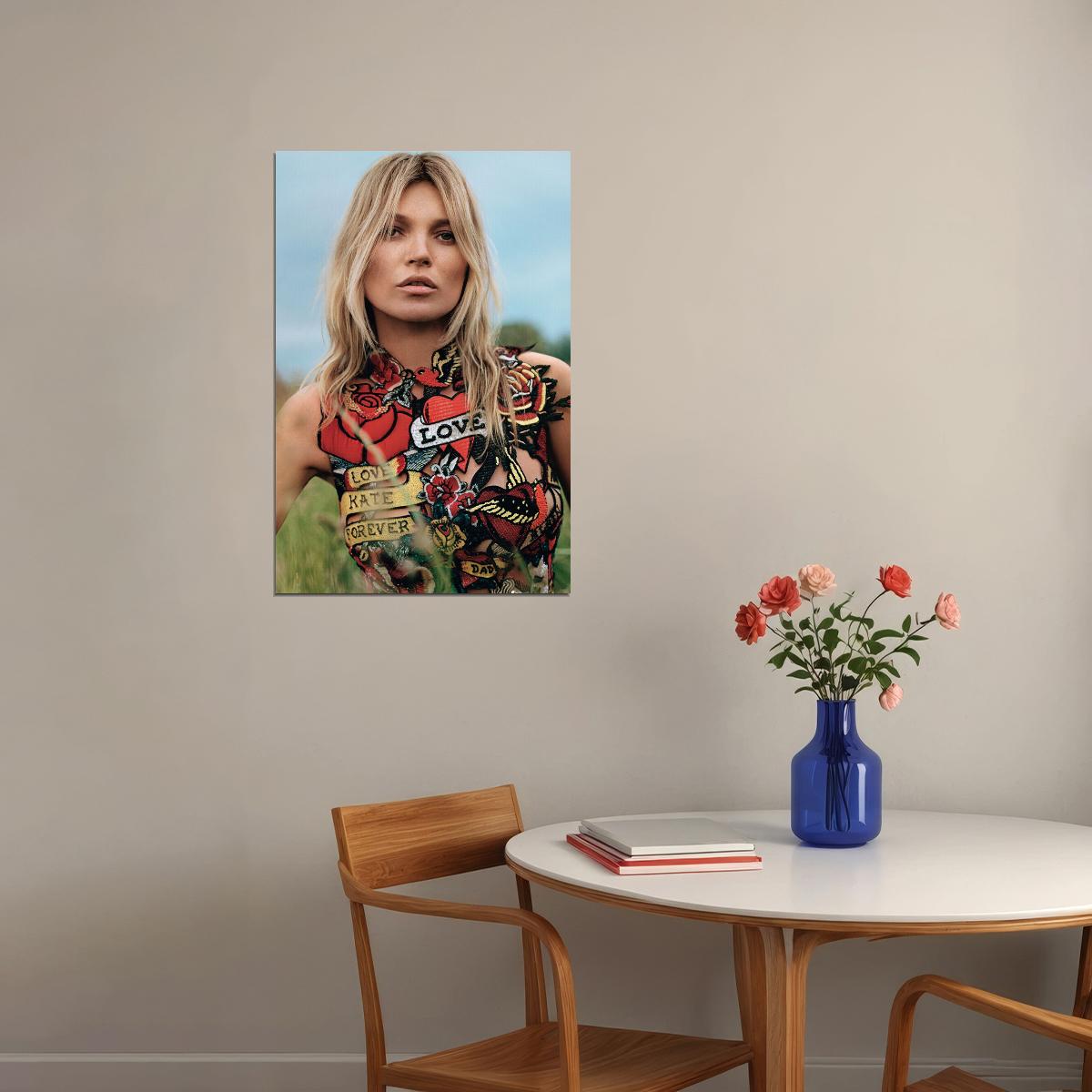 Kate Moss Fashion British Supermodel Poster Wall Art Print Home Wall Decor