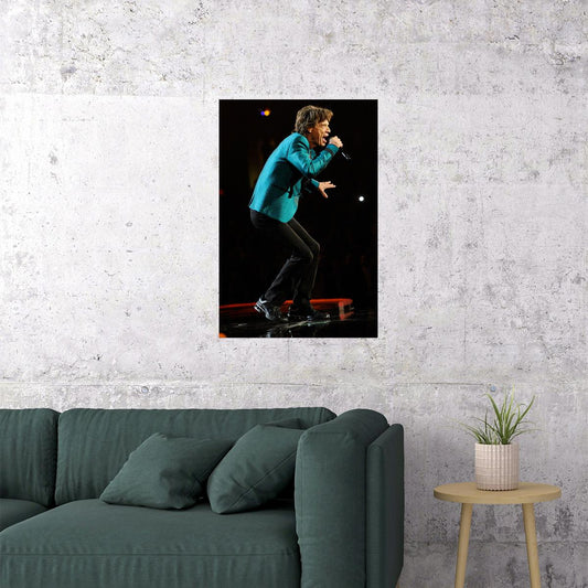 Mick Jagger On Stage Actor Musician Poster Wall Art Print Home Wall Decor