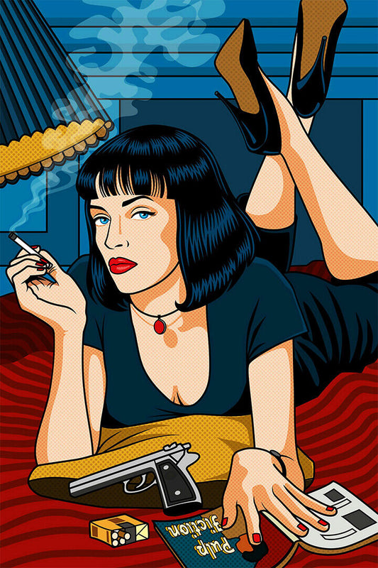 Pulp Fiction Movie Drama Crime Vintage Poster Wall Art Print Home Wall Decor