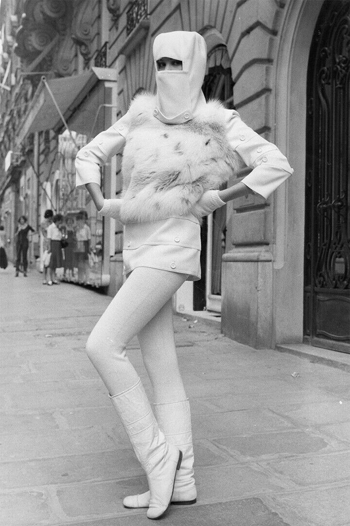 Model Wearing New 1968 Fall Fashion By Andre Courreges Poster Wall Art Print Home Wall Decor
